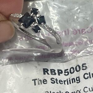 Elegant Silver and Black Stone Ring